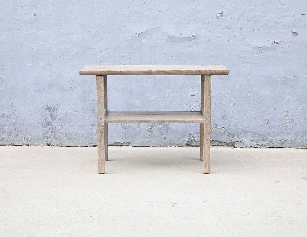 Vintage Rustic Elm Console Table, 45x16x32H - Image 3