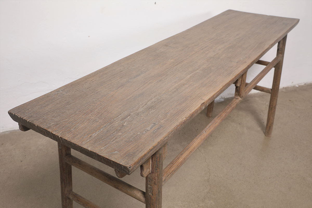 Antique Chinese Pine Console Table, 73x20x33.5H - Image 4