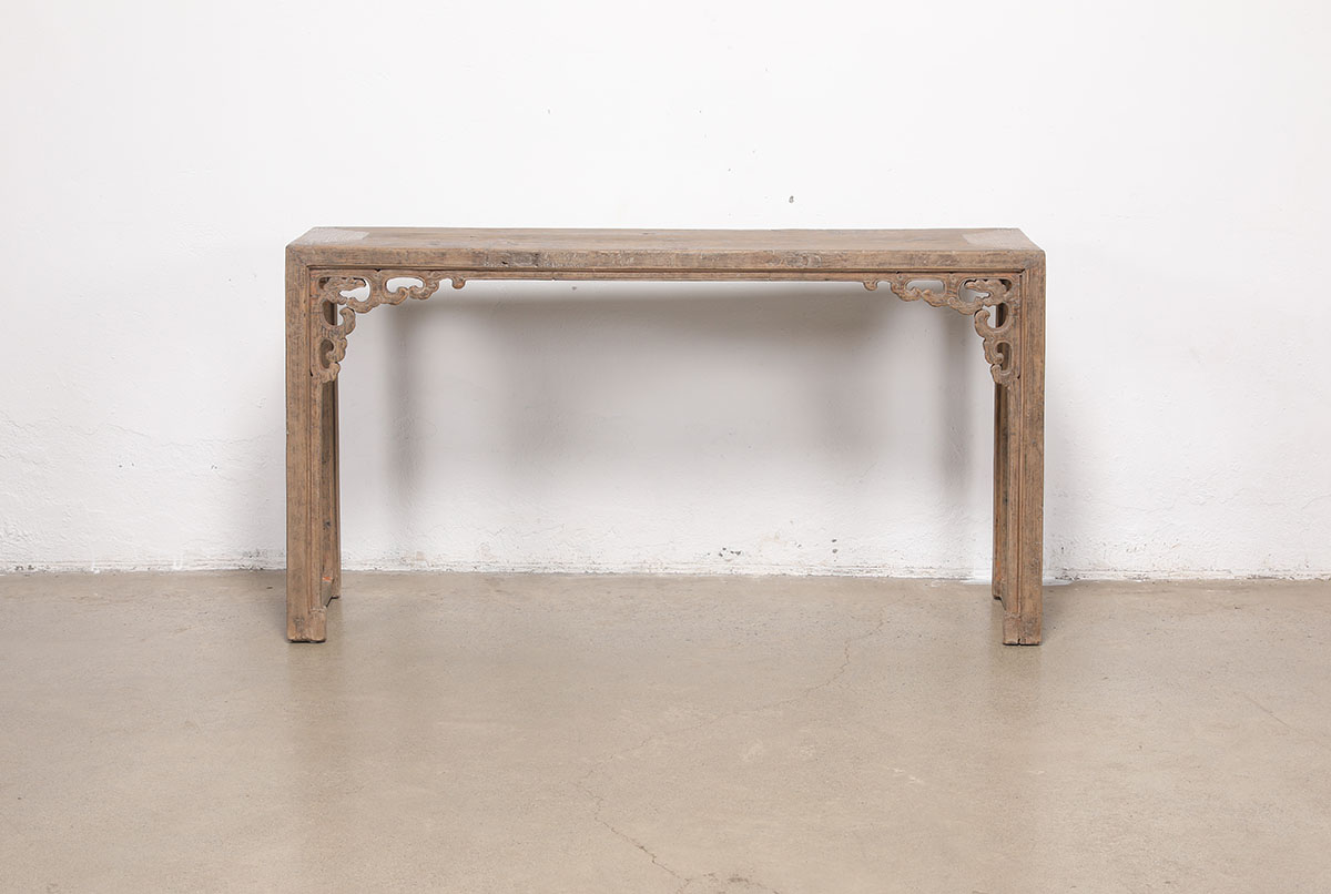 Antique Chinese Pine Altar/Console Table, 62x18x34H - Image 5
