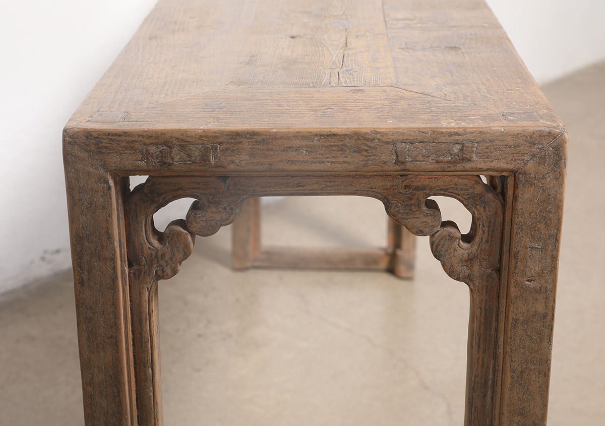 Antique Chinese Pine Altar/Console Table, 62x18x34H - Image 3