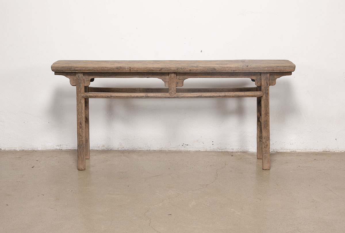 Antique Chinese Pine Console Table, 75x13x33.5H - Image 4