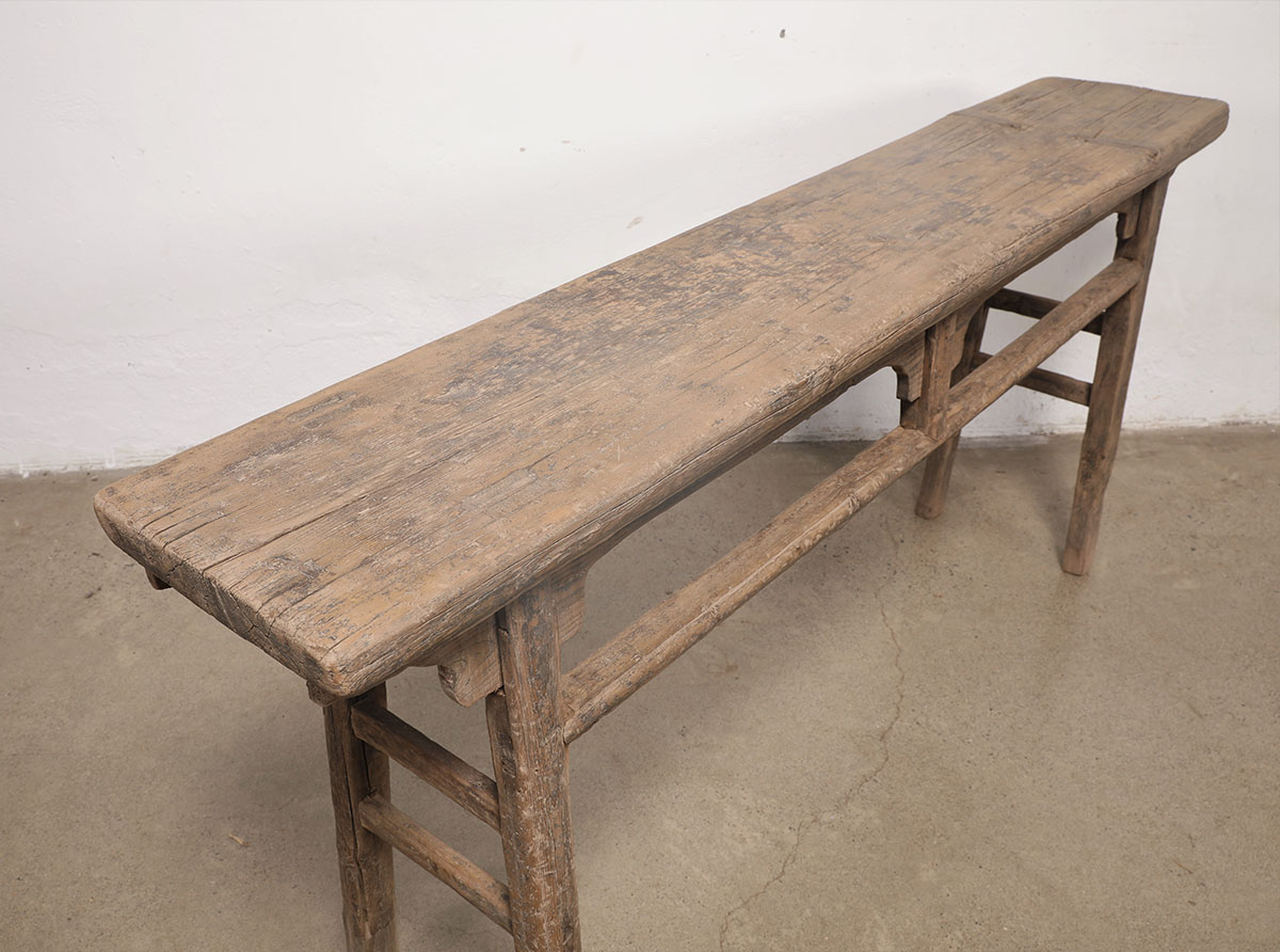 Antique Chinese Pine Console Table, 75x13x33.5H - Image 3