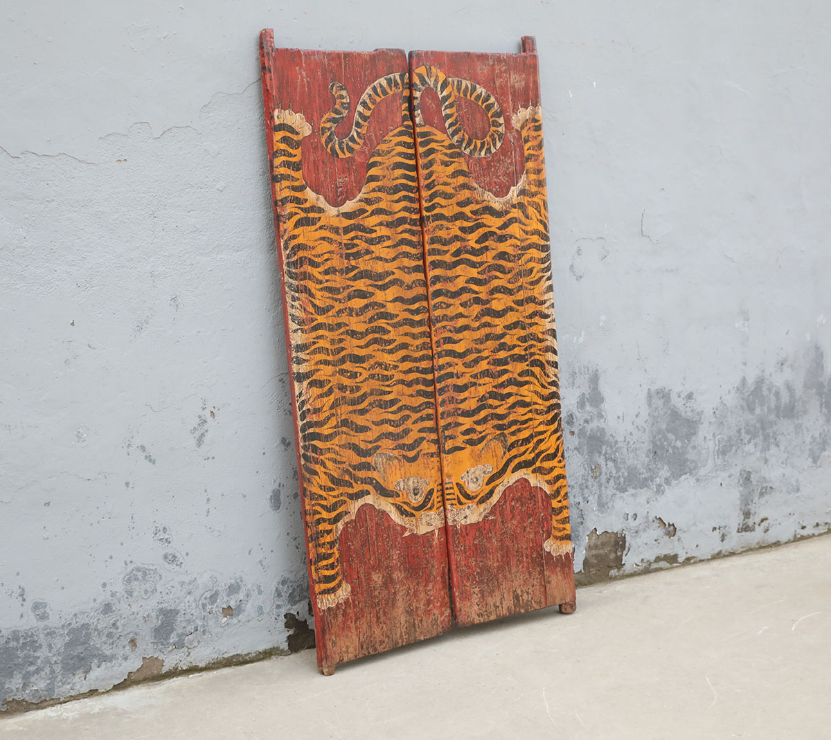 Antique Chinese Painted Door, 41x1x75H - Image 3