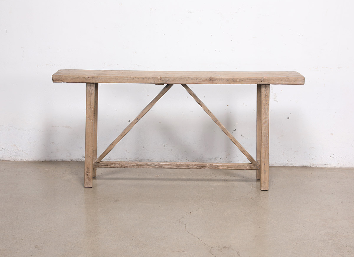 Vintage Rustic Pine Console Table , 71x15x33.5H - Image 3
