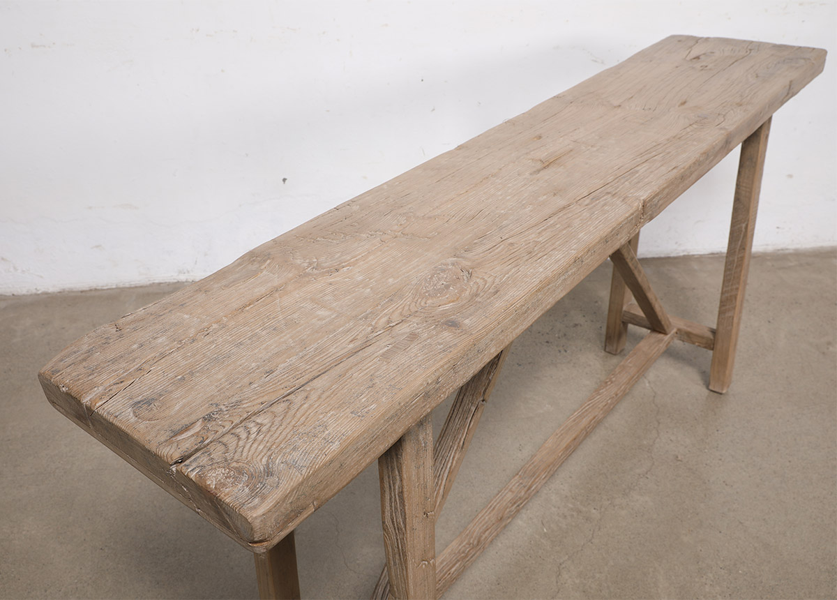 Vintage Rustic Pine Console Table , 71x15x33.5H - Image 4