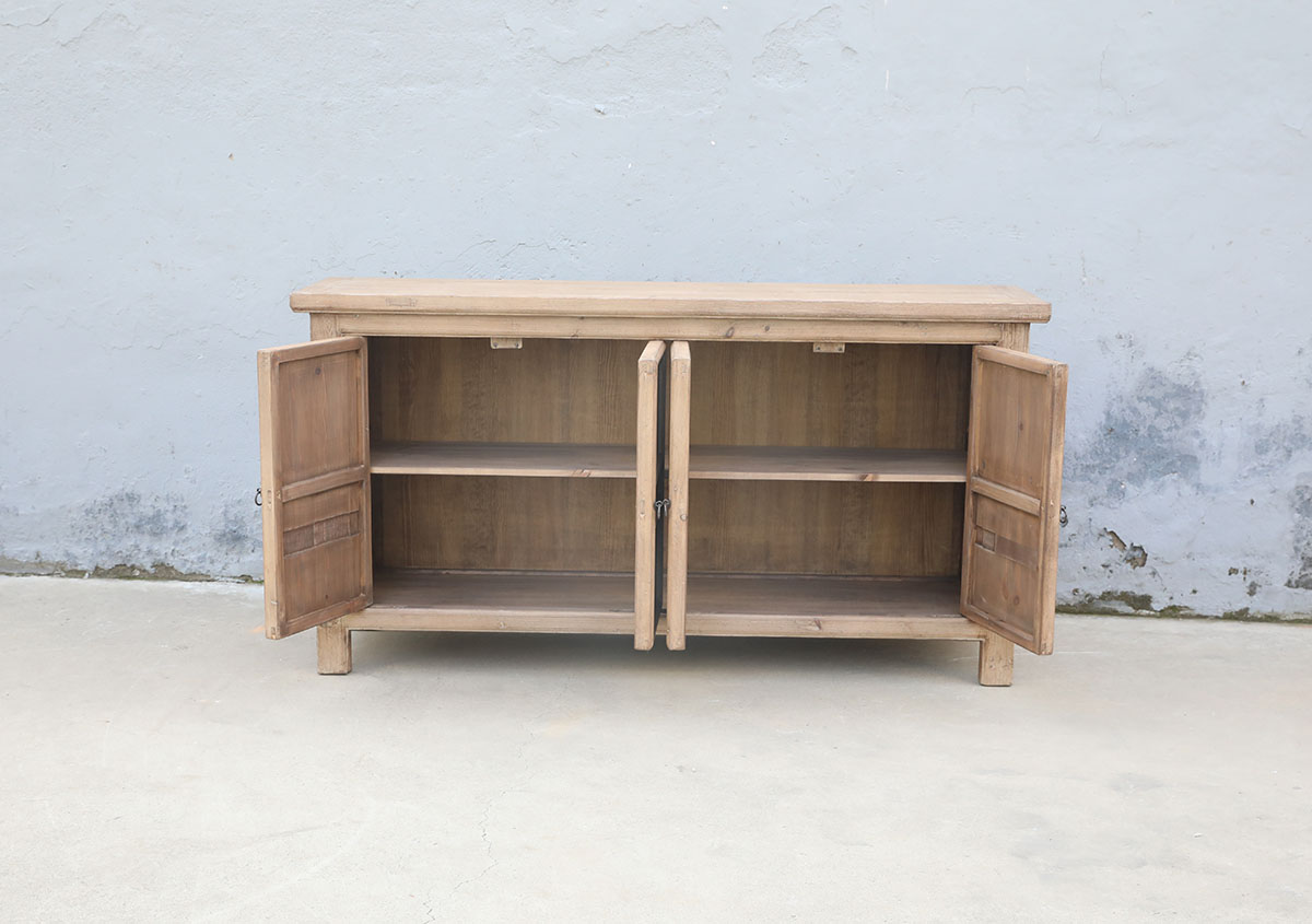 Antique Chinese Pine Cabinet, 64x18x33.5H - Image 5