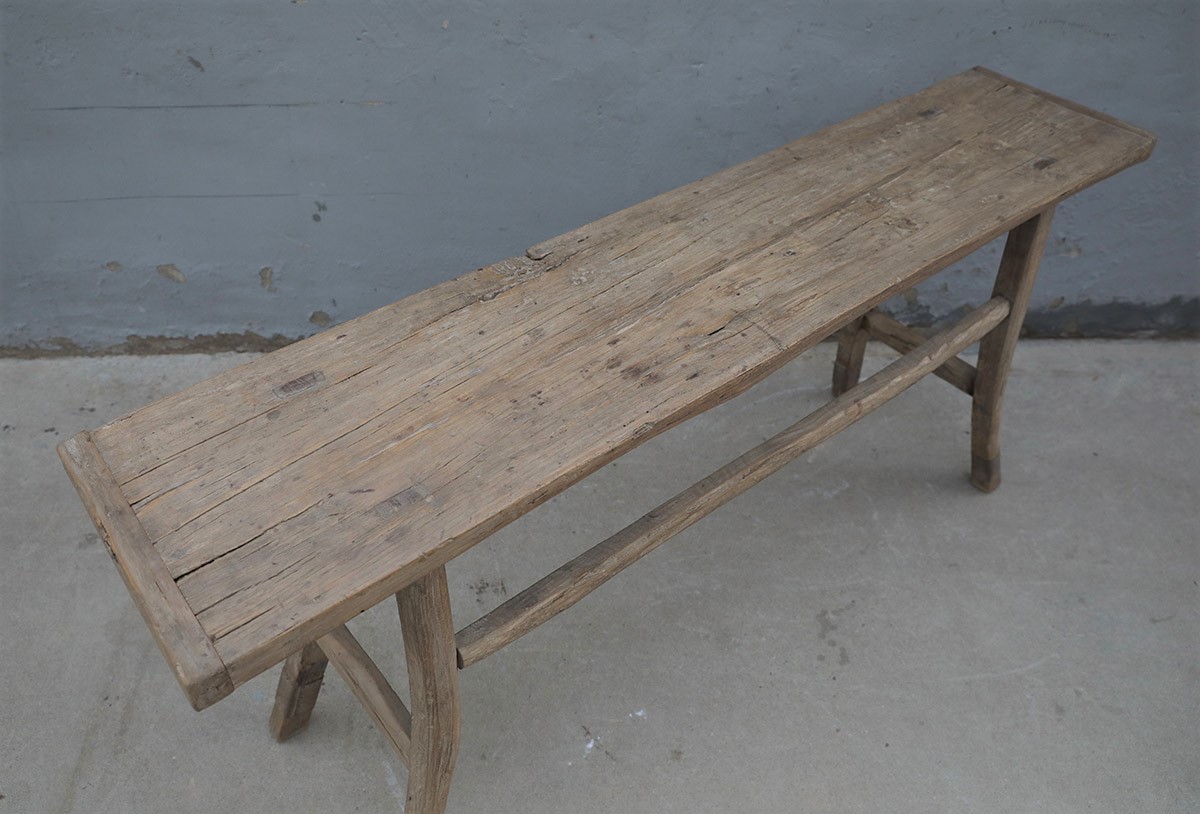 Vintage Rustic Pine Console Table, 68.5x14.5x32H - Image 4