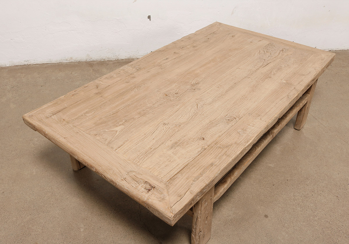 Vintage Chinese Elm Coffee Table, 66x36x18H - Image 3