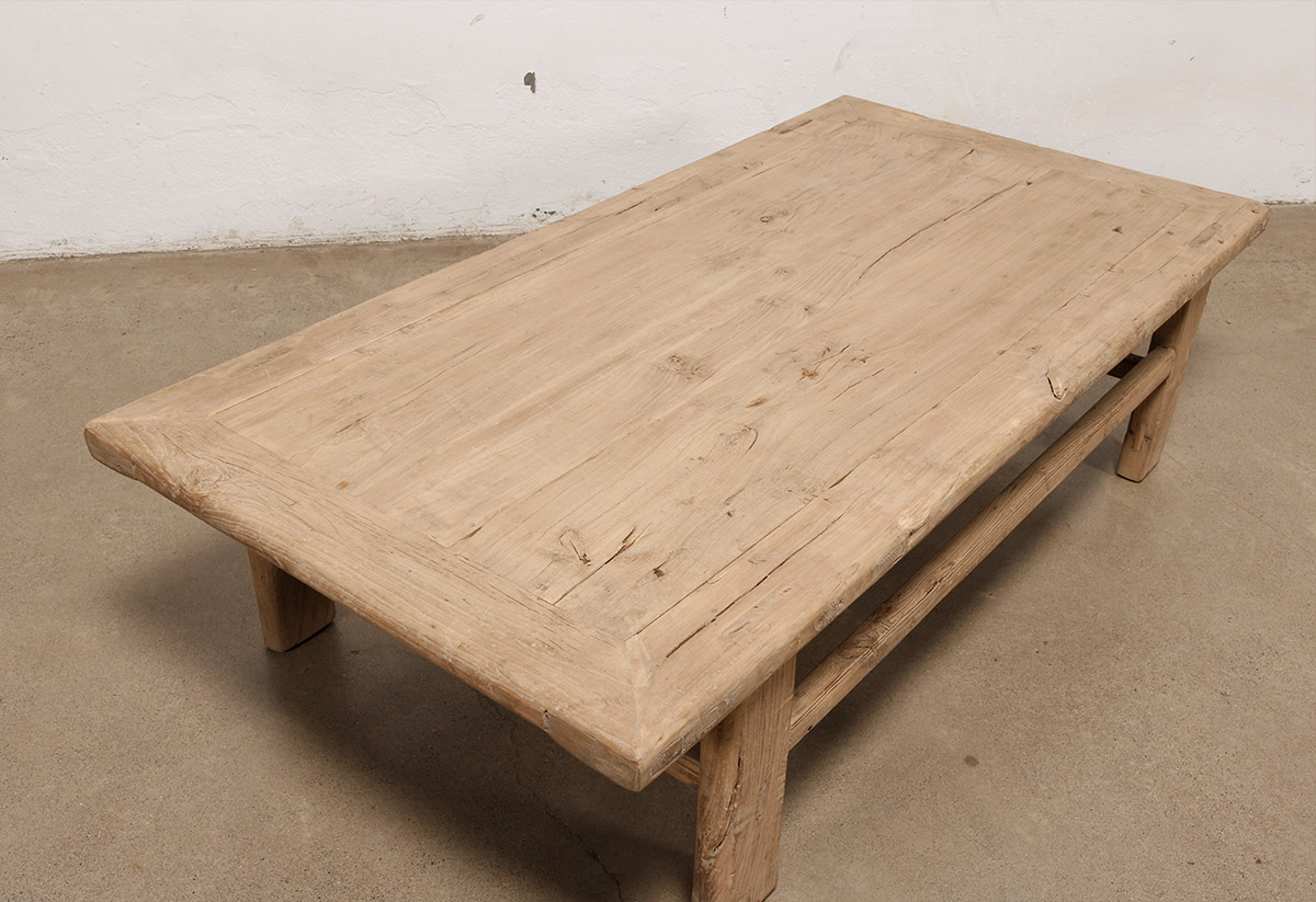 Vintage Chinese Elm Coffee Table, 71x36x18H - Image 3