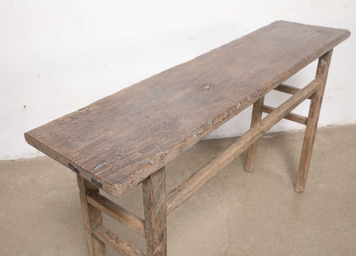 Vintage Rustic Pine Console Table, 57.5x14x34H - Image 4