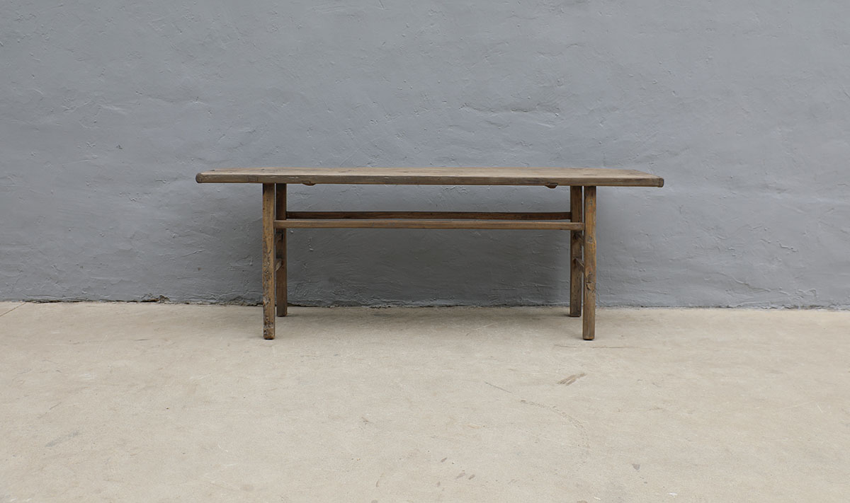 Vintage Rustic Elm Console Table, 82x16x30H - Image 3