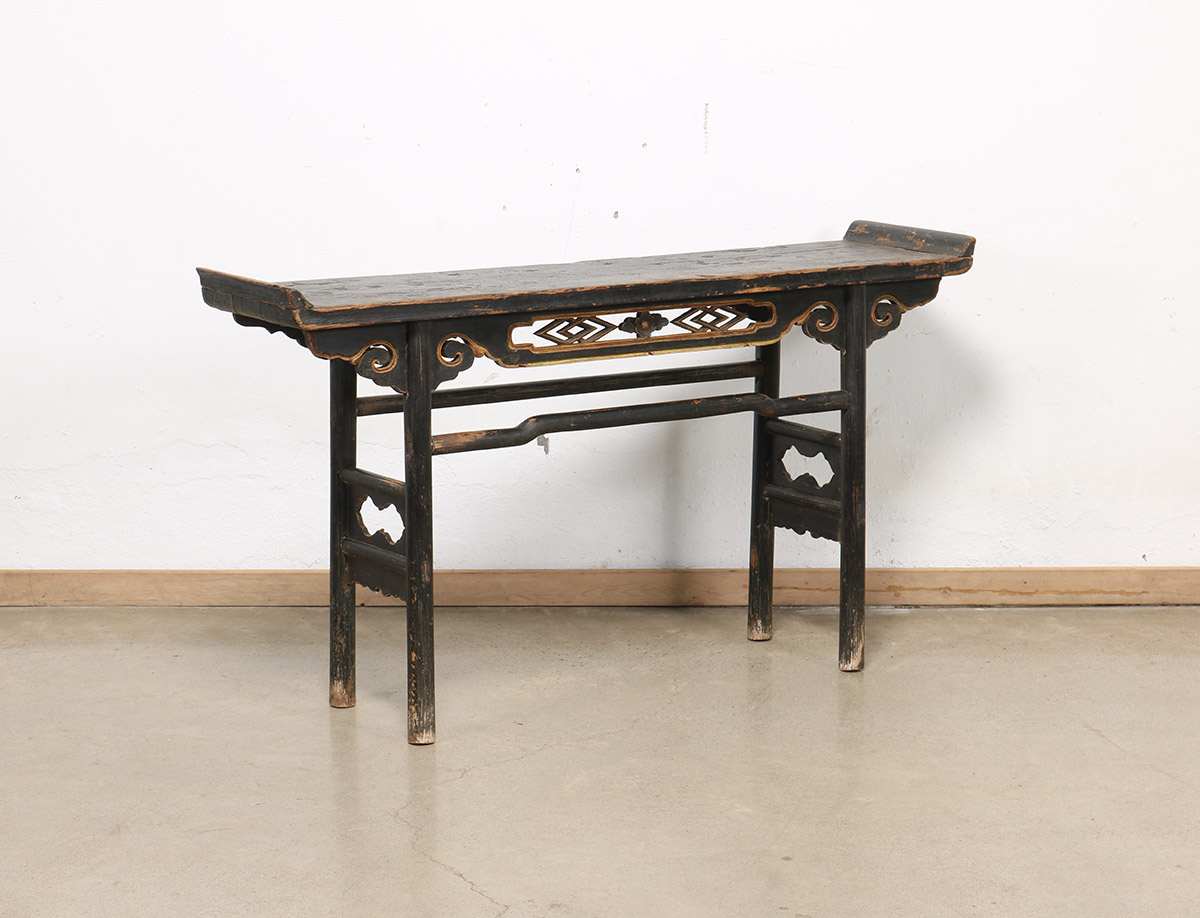 Antique Chinese Painted Pine Altar Table, 63x15.5x35H - Image 6