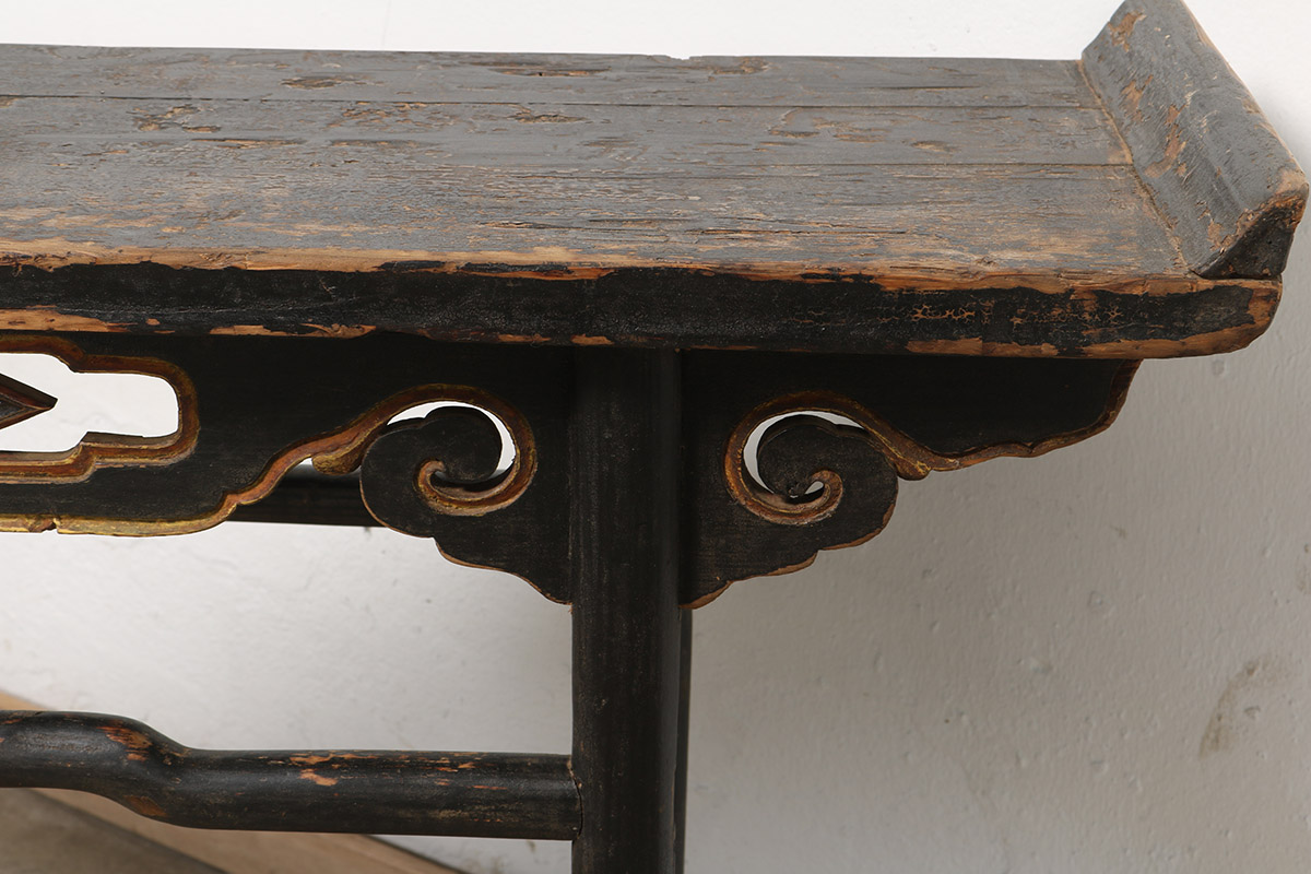 Antique Chinese Painted Pine Altar Table, 63x15.5x35H - Image 3