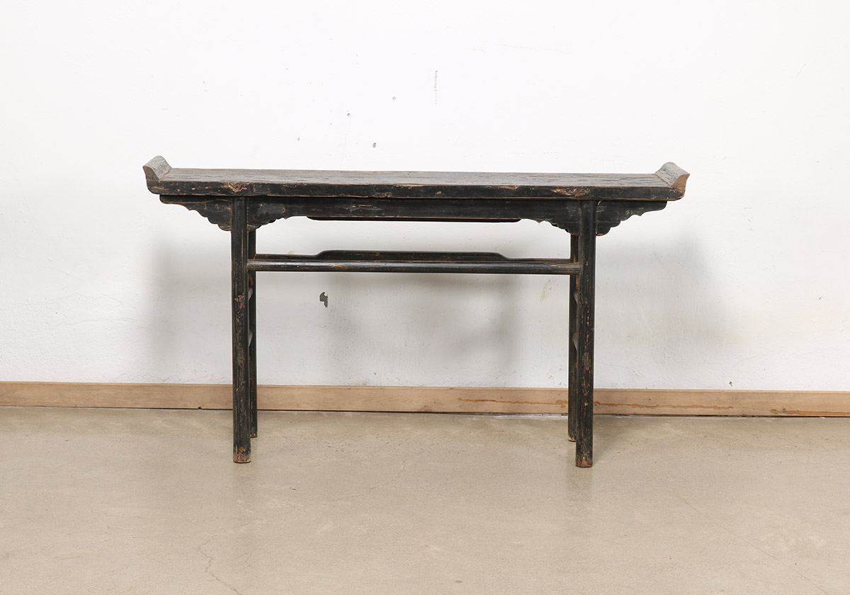Antique Chinese Painted Pine Altar Table, 63x15.5x35H - Image 7