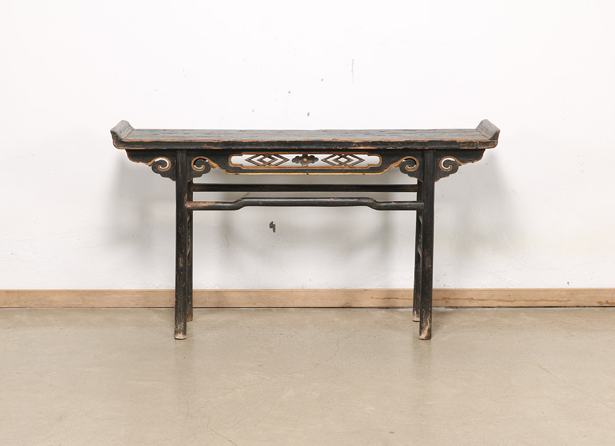 Antique Chinese Painted Pine Altar Table, 63x15.5x35H - Image 5