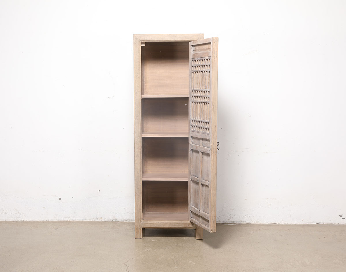 Armoire constructed from an Antique Pine Trellis-top Door, 27.5x18x82H - Image 3