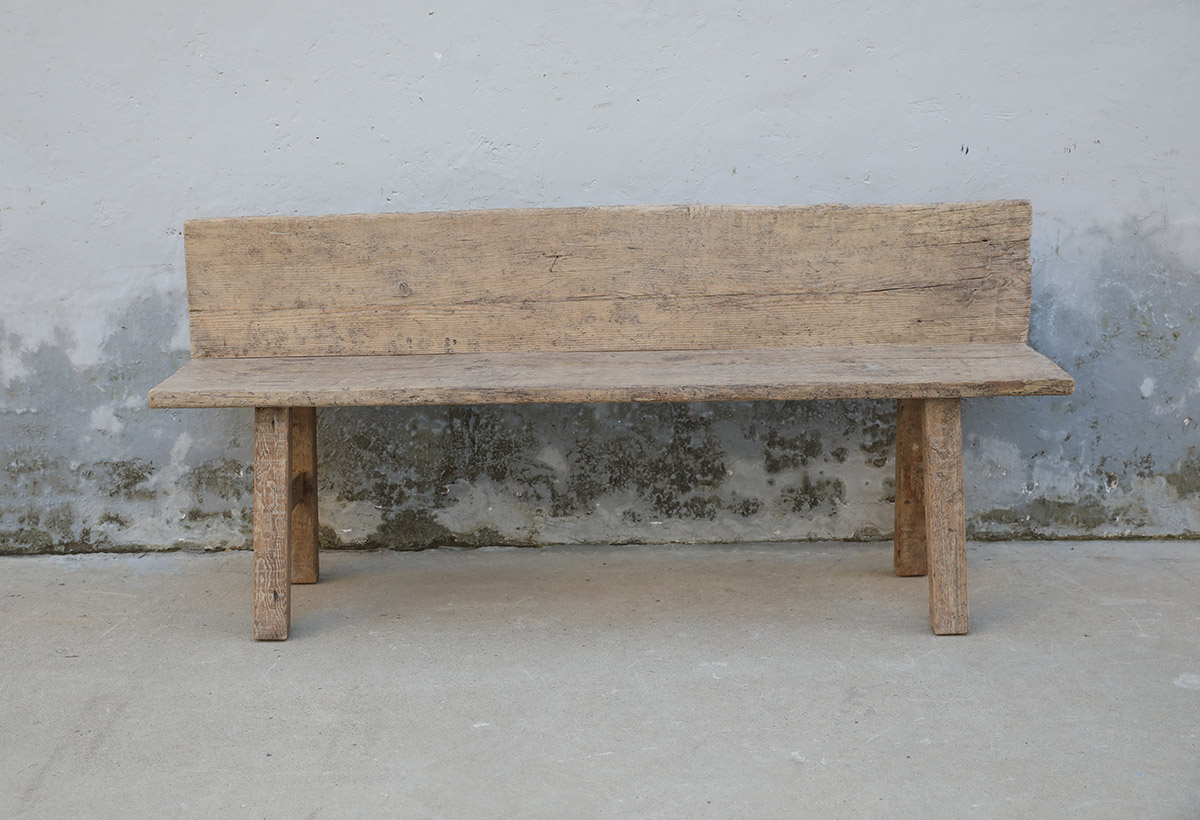 Vintage Rustic Pine Bench, 68.5x15.5x31H - Image 3