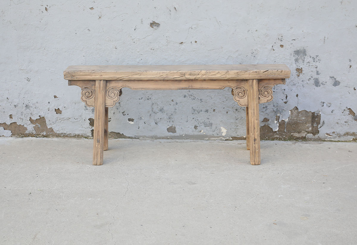 Vintage Chinese Elm Bench, 48x7x21H - Image 4