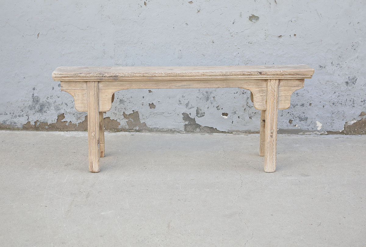 Vintage Rustic Elm Bench, 52x7x21H - Image 3