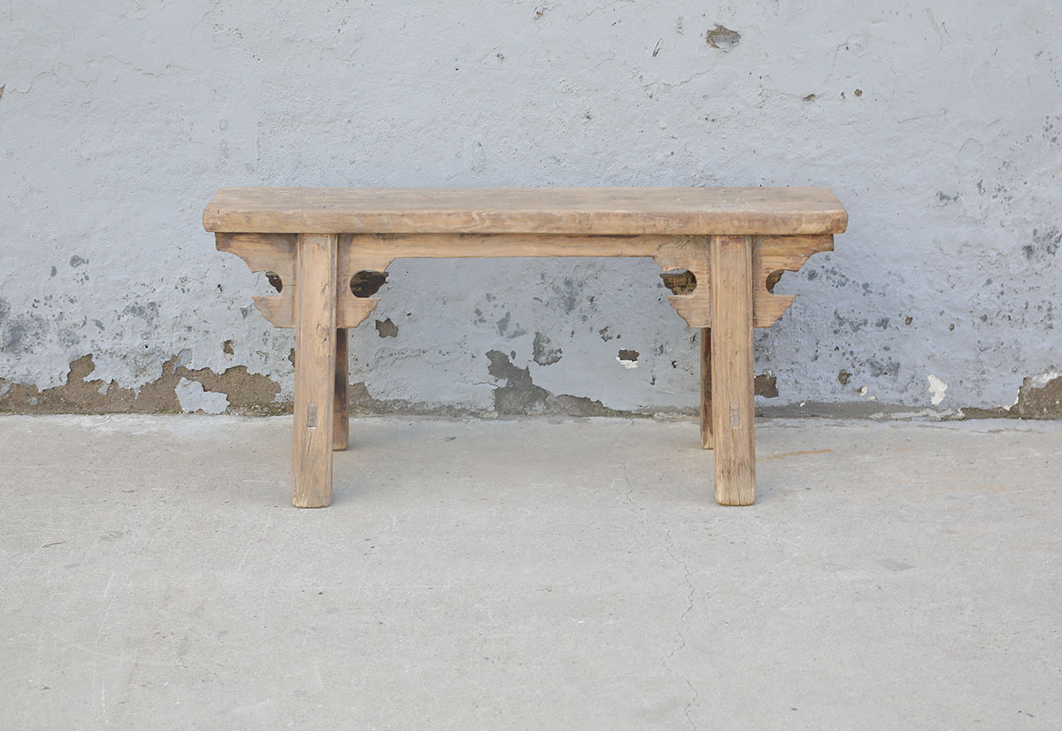 Vintage Rustic Elm Bench, 42x8x20H - Image 3