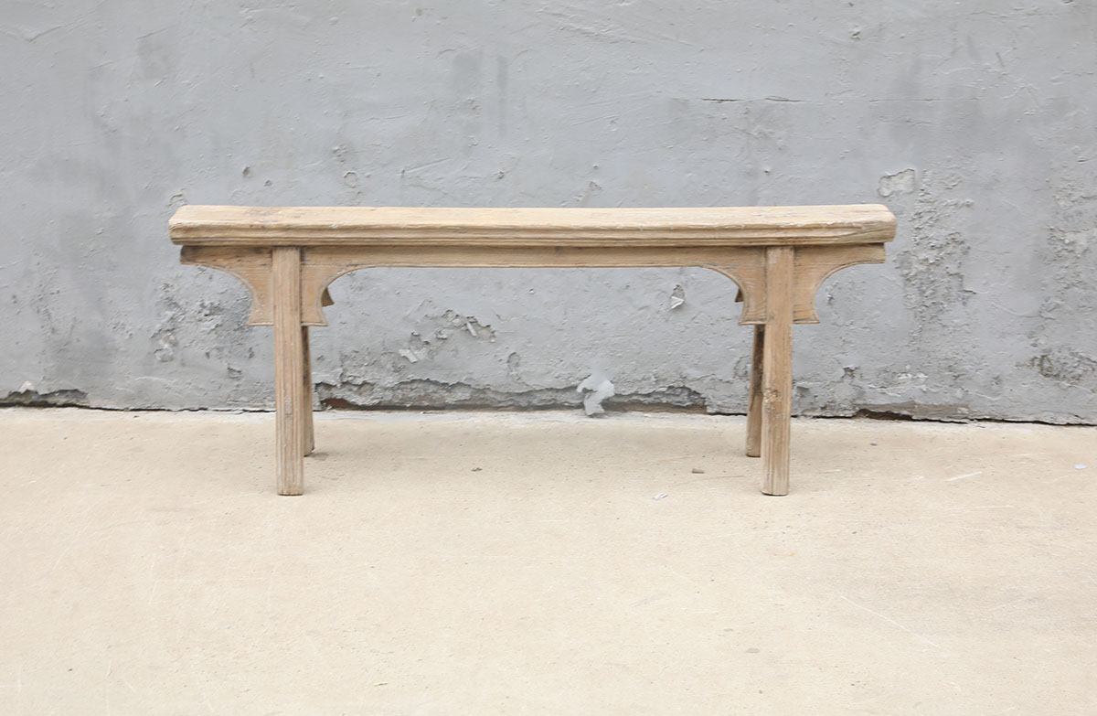 Vintage Chinese Elm Bench, 52x6x20H - Image 3