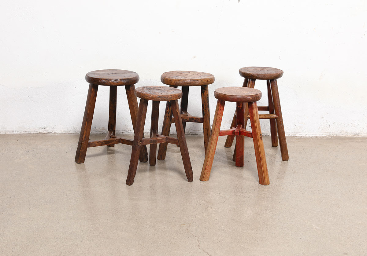 Vintage Chinese Elm Stool, 12x12x20H - Image 3