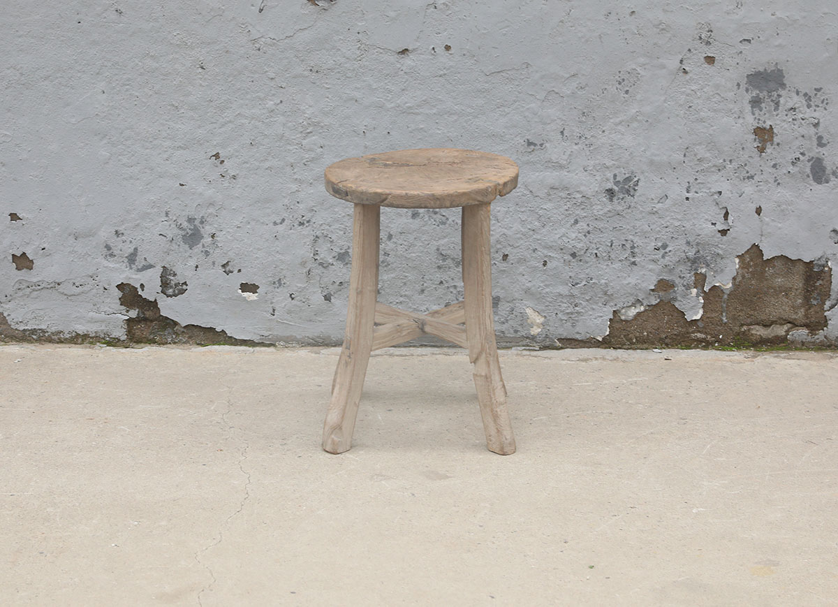 Vintage Chinese Elm Stool, 14x14x19H - Image 3