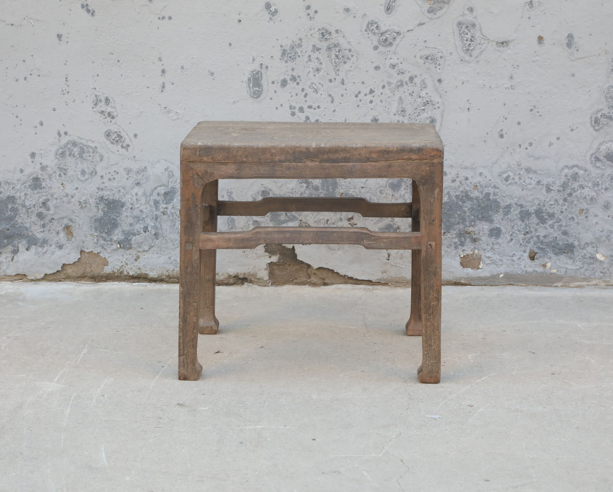 Vintage Chinese Elm Stool, 20x14x19H - Image 3