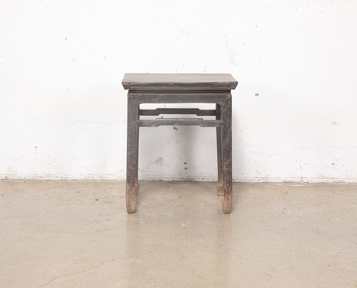 Vintage Chinese Elm Stool, 18x13x21H - Image 3
