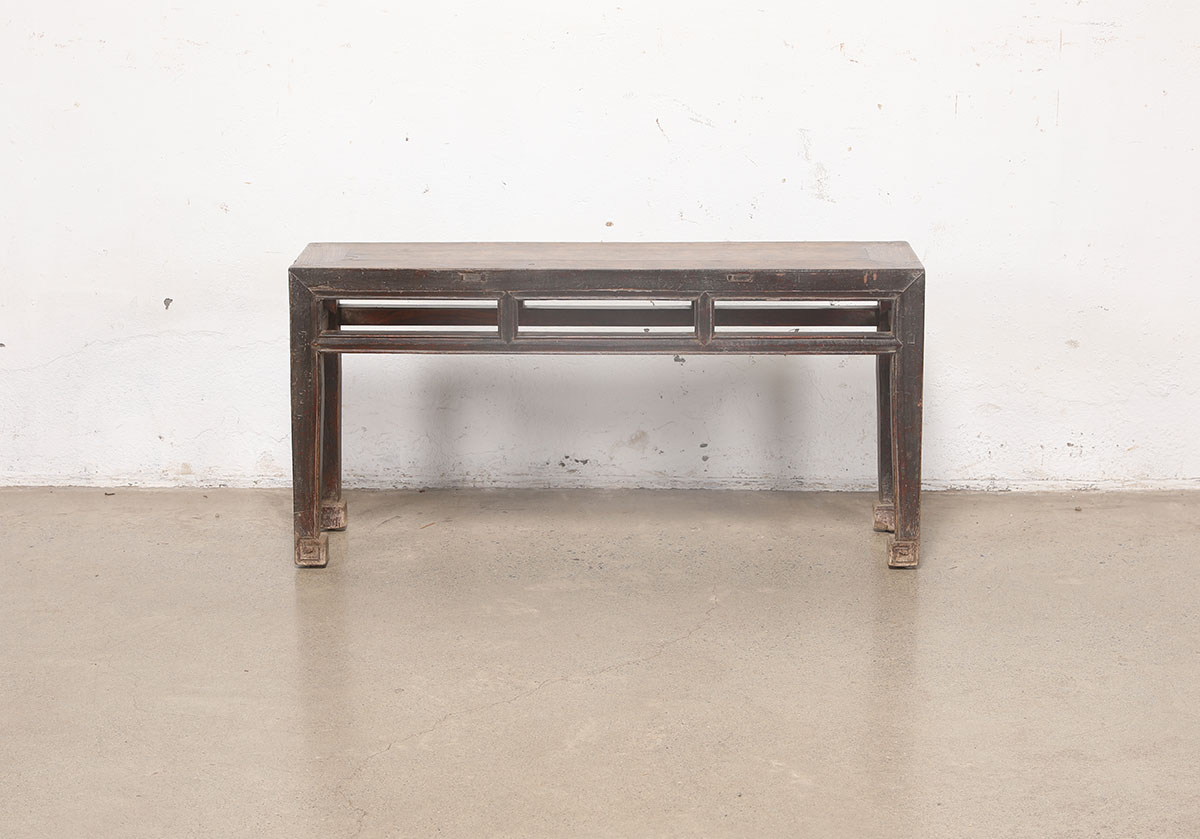 Vintage Chinese Elm Hall Bench, 41x11.5x20.5H - Image 4
