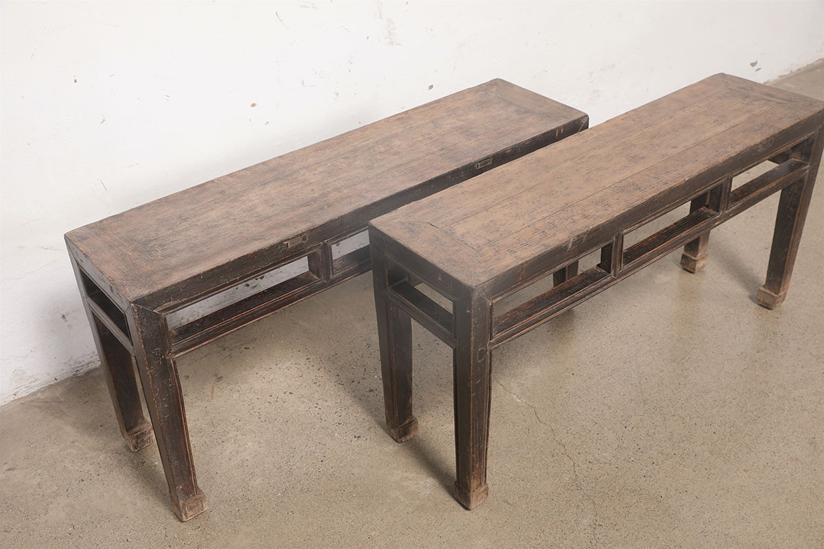 Vintage Chinese Elm Hall Bench, 41x11.5x20.5H - Image 3