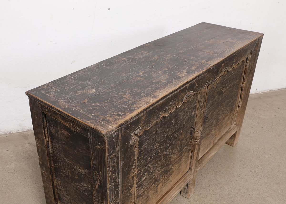 Antique Chinese Painted Pine Cabinet, Gansu province, 55.5x16.5x33H - Image 4