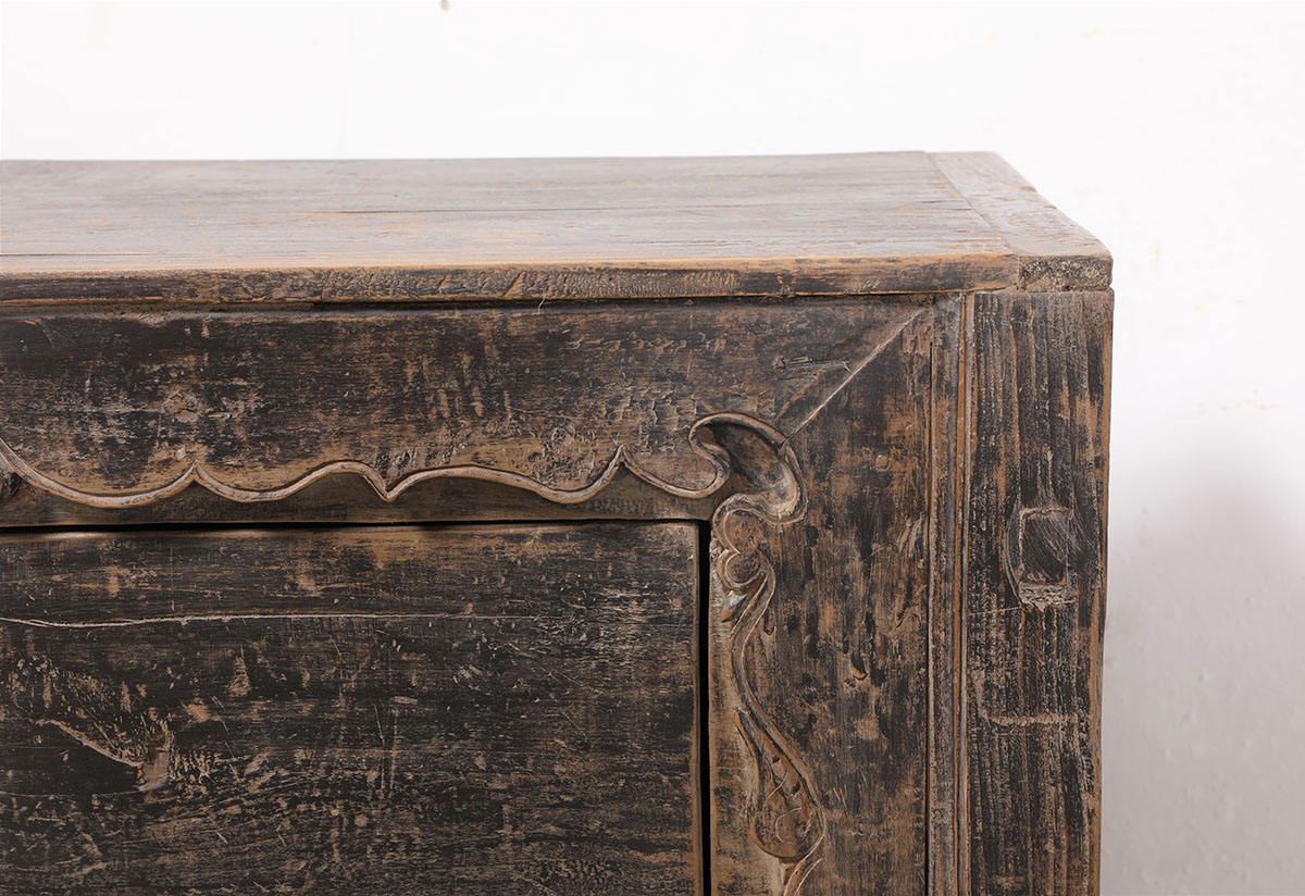 Antique Chinese Painted Pine Cabinet, Gansu province, 55.5x16.5x33H - Image 3